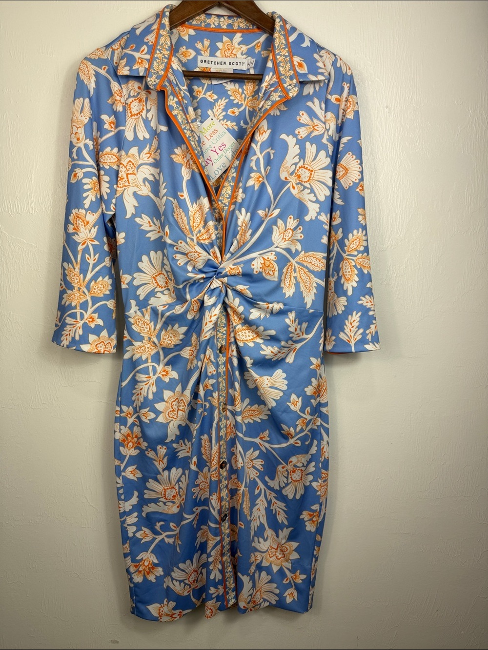 NWT Gretchen Scott Twist and Shout Floral Knee Length Dress Periwinkle Size L - Picture 3 of 10